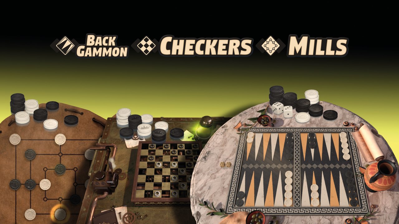 3in1 Game Collection: Backgammon + Checkers + Mills